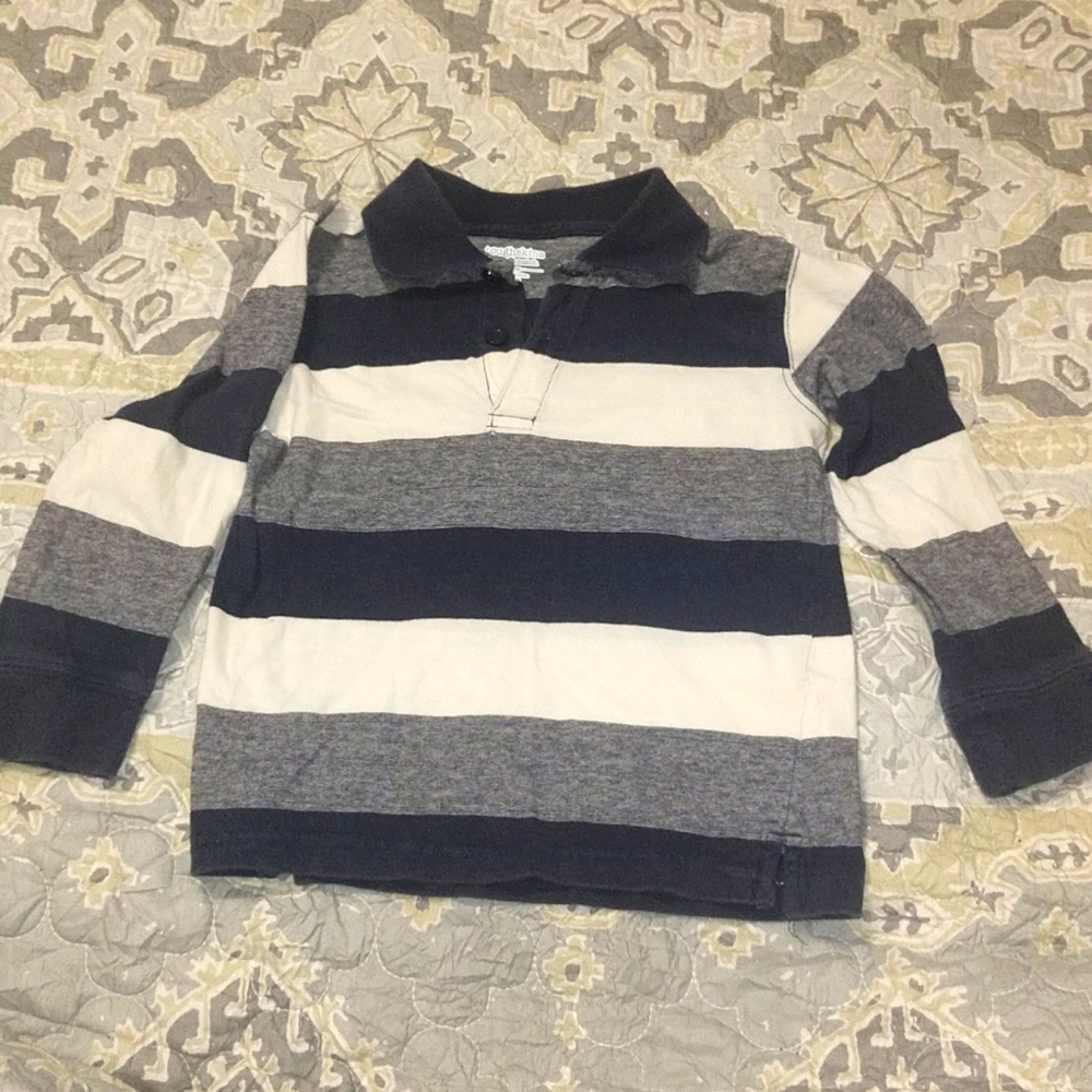 Toughskins 3t striped collared shirt